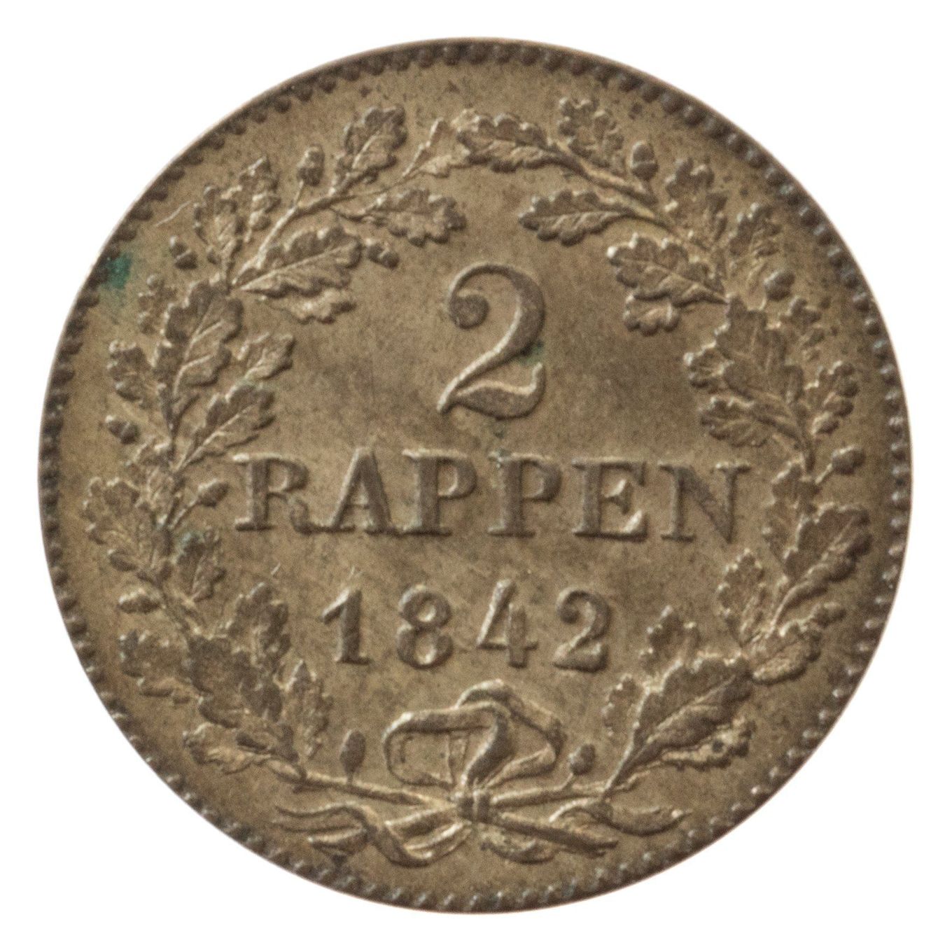 Tutti le monete: Zürich 2 Rappen 1842 – Usato da Rotkreuz venduto da Swiss-Coins 1