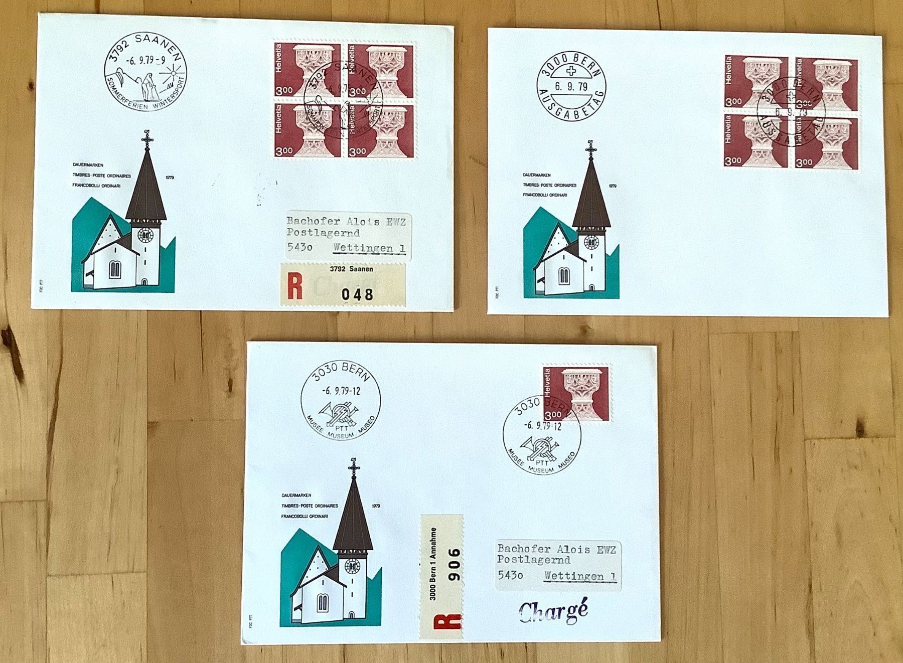 Tutti i francobolli: 1979 Taufstein , Saanen  . Div. FDC – Usato da Liestal venduto da Pep3