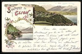 Litho Glion /VD, Ortsansicht, Château d