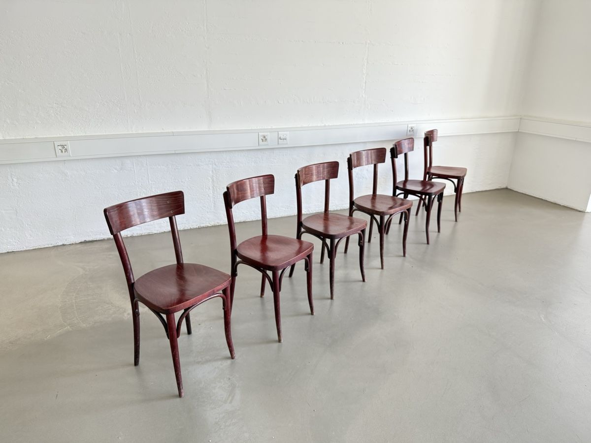 Thonet Sedie: 6 antike Thonet-Stühle, restauriert – Usato da Grenchen venduto da Design-Outlet 5