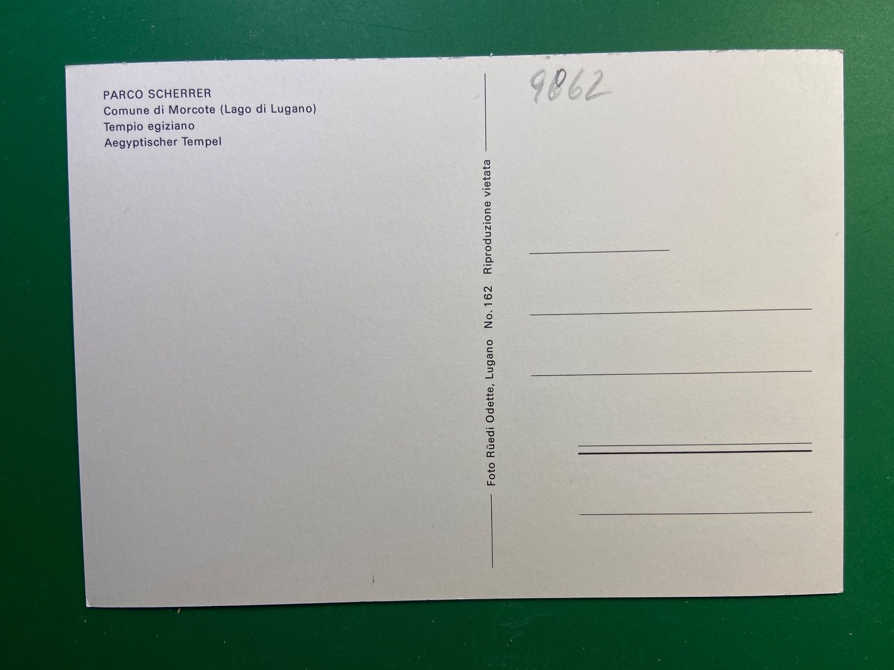 Cartoline postali: Parco Scherrer - Morcote - Tempio egiziano – Usato da Steg VS venduto da _vinci_ 1