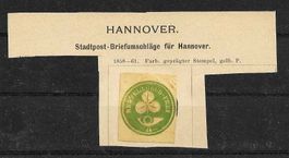 HANNOVER STADTPOST 1858 GS-BRIEFUMSCHLAG AUSSCHNITT