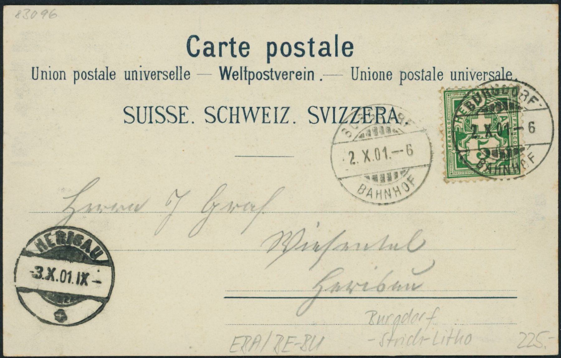 Ansichtskarten: BE Burgdorf - Bahnhof - Bahn - Litho – Gebraucht aus Schindellegi von leecollect 1
