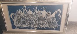 Rolf Knie Bild "Nine White Tigers" im Unikat Rahmen