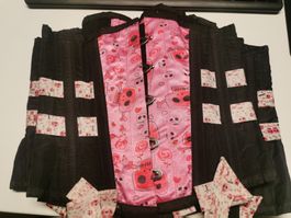Korsett Burleska Skulls Bows NEU 24 26