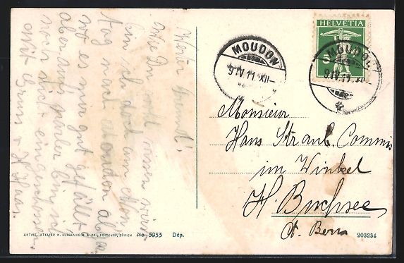 Cartoline postali: Moudon, Château de Carouge et Institut  – Usato da Berlin venduto da bartko-reher 1