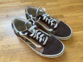 Vans Kids Old Skool Brown Camo Suede Size 34.5