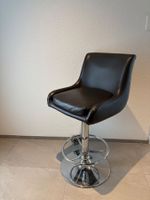Barhocker Kunstleder Schwarz drehbar & höhenverstellbar