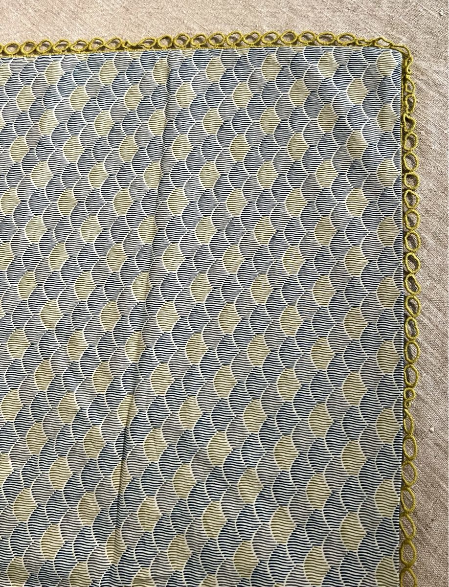 Tutte le decorazioni: Nappe en coton à fleurs bleues, galon vert anis – Usato da Genève venduto da DELIRBEADS 3