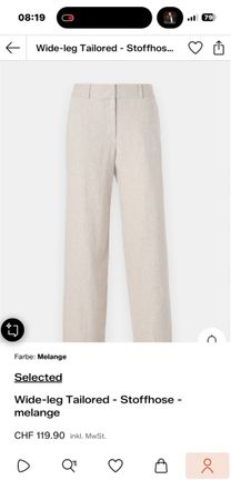 Wide-leg Tailored Trousers Selected Linnen
