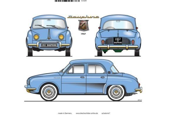 Insegne: Blechschild-DAUPHINE 1957 – Nuovo e nell'imballaggio originale da Rupperswil venduto da big-one-sale