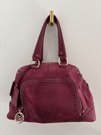 Lancel Leather Handbag - Plum Perfect for Autumn Looks!