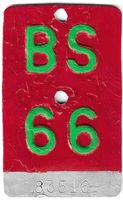 Velonummer Basel Stadt 1966 BS 66