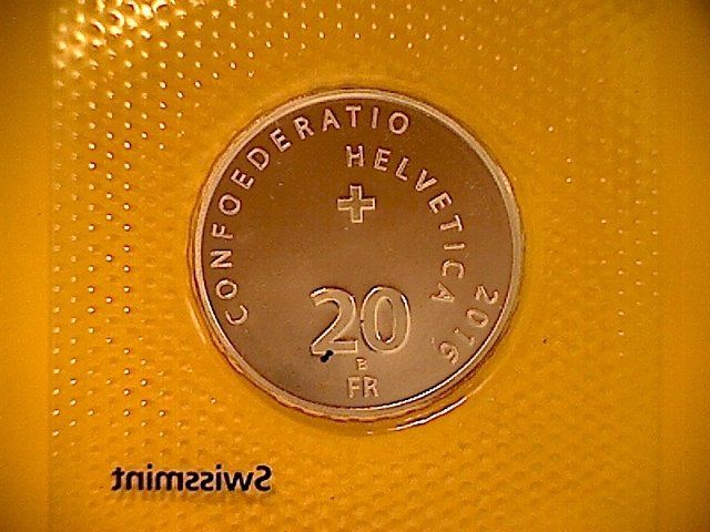 Tutti le monete: Gedenkmünze 20 Fr. - Gottardo - 2016 – Nuovo e nell'imballaggio originale da Buchs AG venduto da Ged8 1