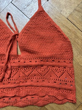 Top court en crochet orange 🧡 taille M