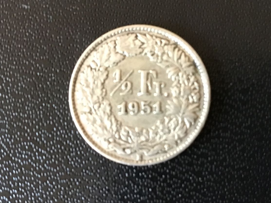 Alle Münzen: Schweiz 1/2 Franken 1951 – Gebraucht aus Urtenen-Schönbühl von absolut08