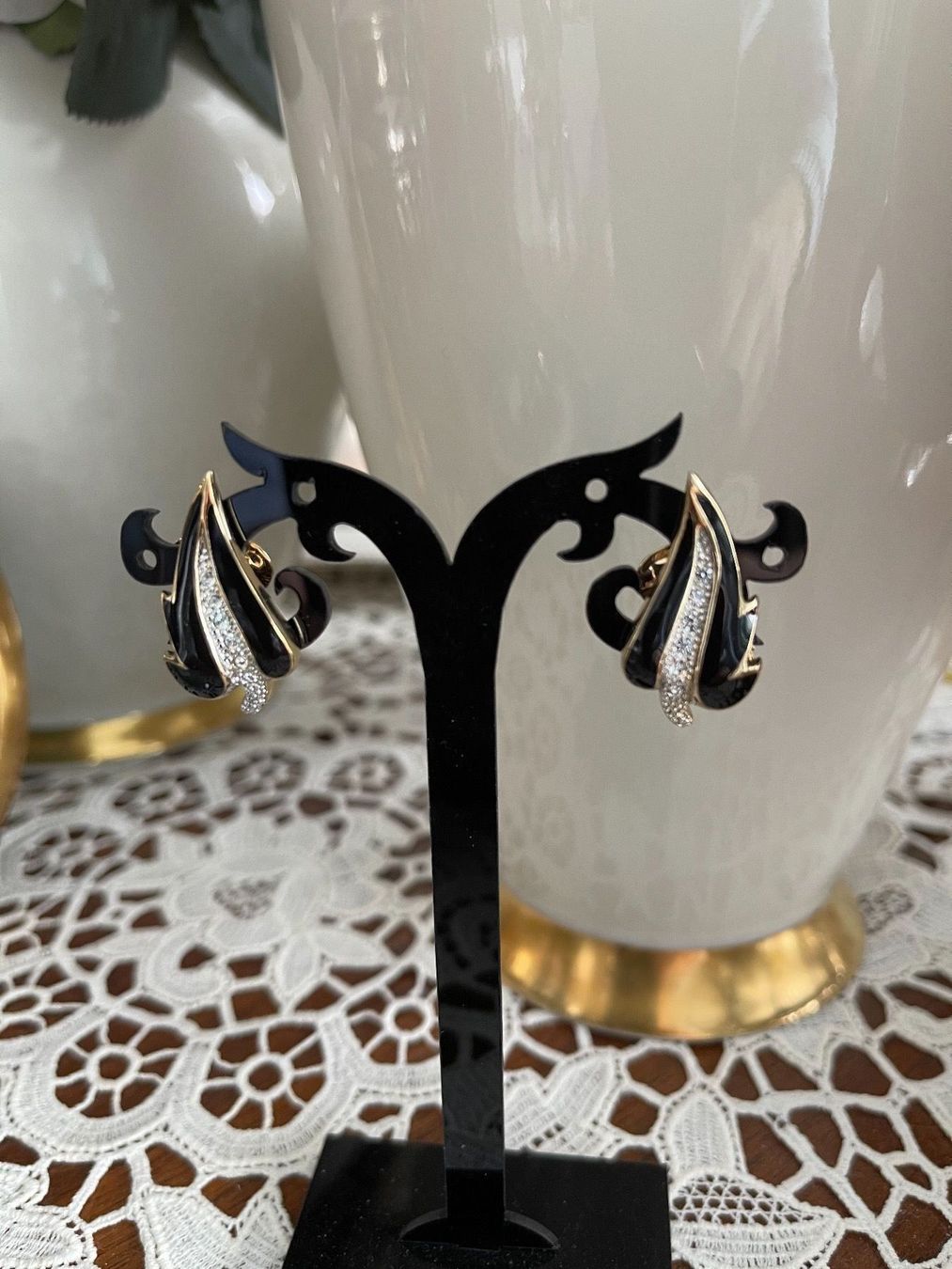 Boucles d'oreille: Wunderschöne Clips mit gold Plaiting – D'occasion à Winkel par Luxtime 4