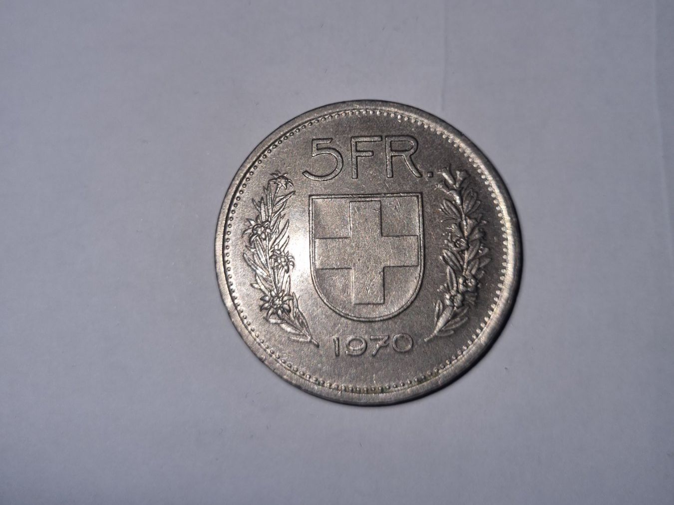 Alle Münzen: Pièce de 5 francs Suisse de 1970. – Gebraucht aus Saicourt von FWNC