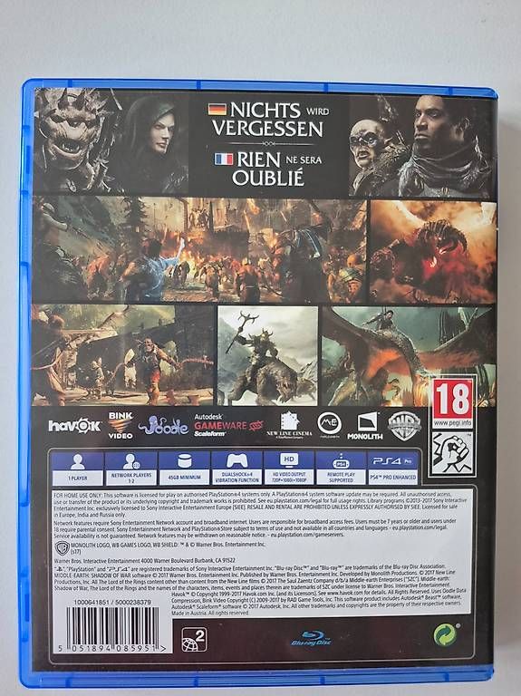 Giochi: Shadow of War PS4 – Usato da Horw venduto da Mschaefer 1