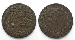 WAADT 1/2 Batzen 1809 Billon