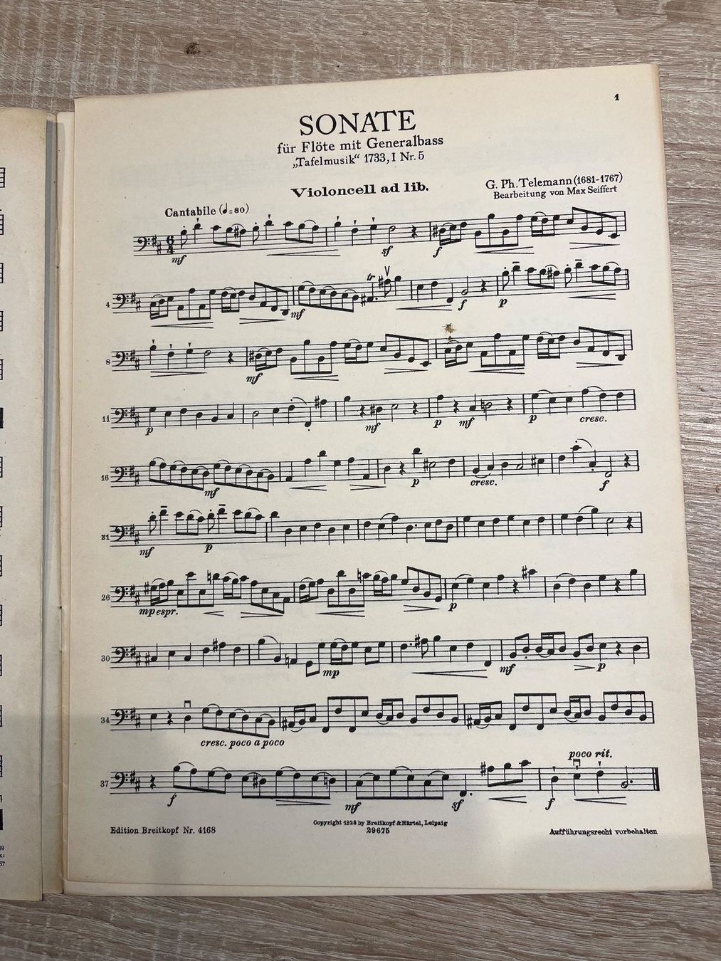 Libri: Notenheft G. PH. Telemann – Usato da Muttenz venduto da Bhuebi 2