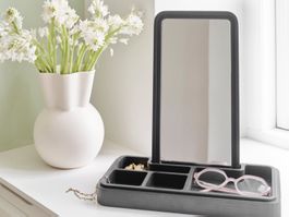 Spiegel & Schmuck Box Schwarzes Massiv Holz - Neupreis 105!