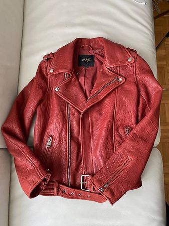 Veste en cuir MAJE t. 38, neuve