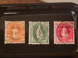 CH 1907 Helvetia in piedi N° 86C/90C/91C  SBK Fr. 123.--