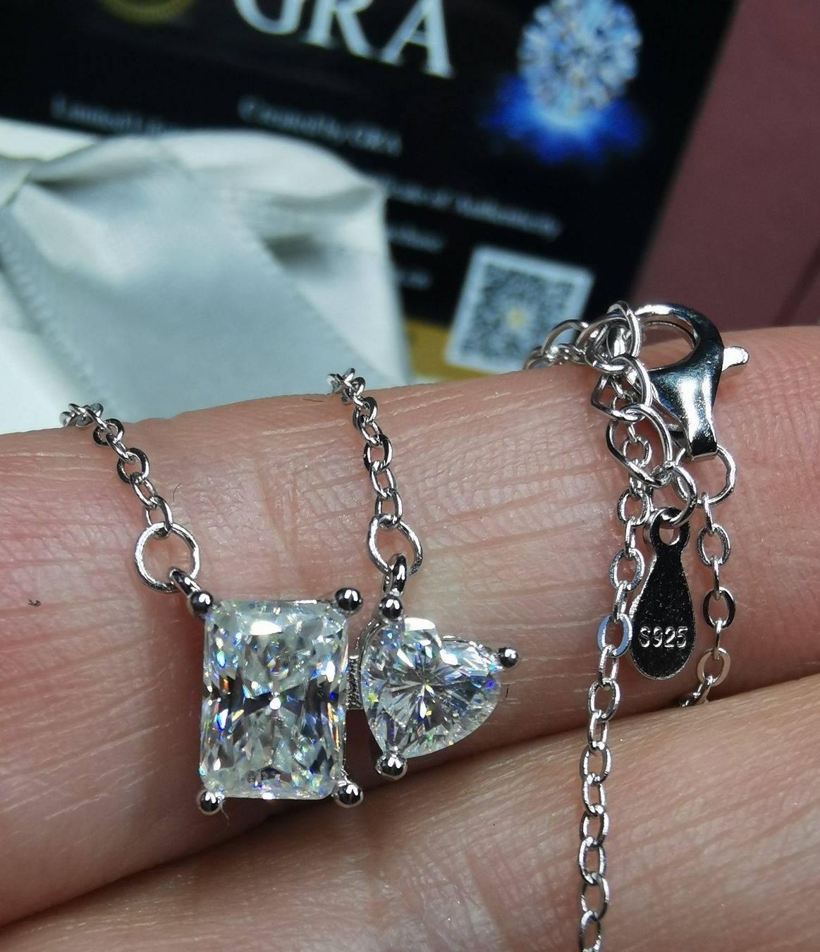 Catenine: Collier argent diamants de moissanite de 1,5 ct certifiés – Nuovo e nell'imballaggio originale da Reconvilier venduto da Tsma67 7