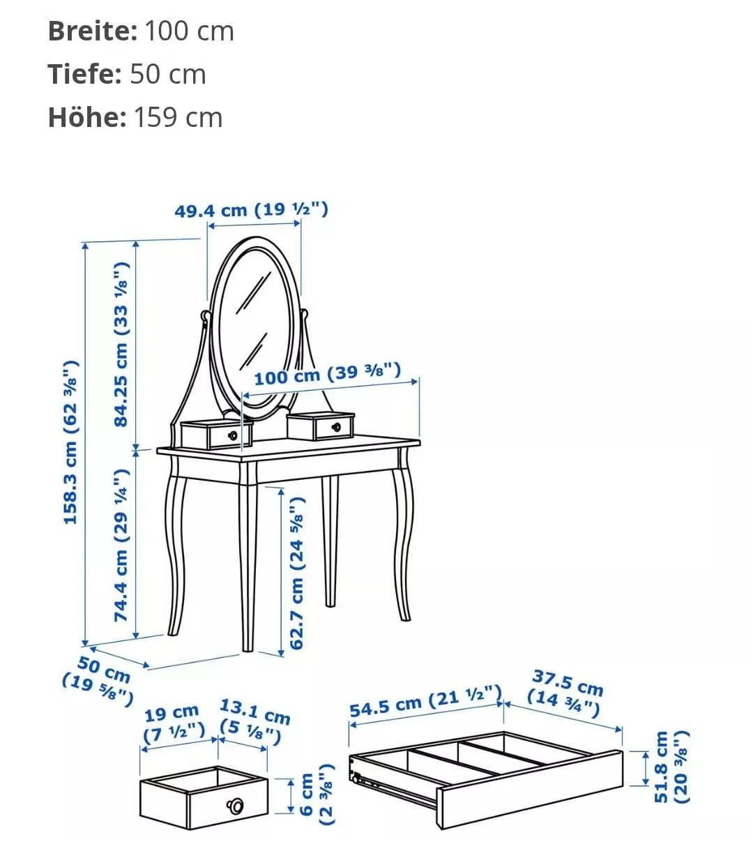 Ikea Tavoli da trucco: Frisiertisch mit Hocker – Usato da Unterschächen venduto da wekalali 4