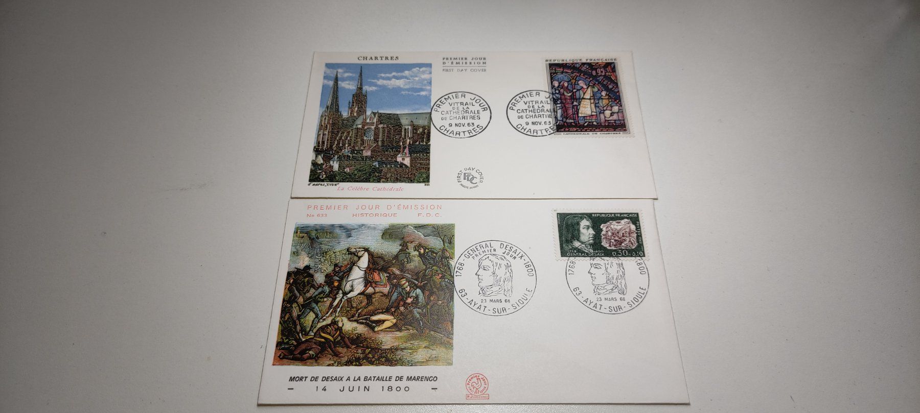 Tutti i francobolli: 2x Ersttagsbriefe Frankreich 1963 und 1968 – Usato da Baar venduto da Maxlee75