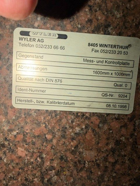Wyler Misurare: Mess- und Kontrollplatte Wyler Granit – Usato da Reiden venduto da aidaramon 3