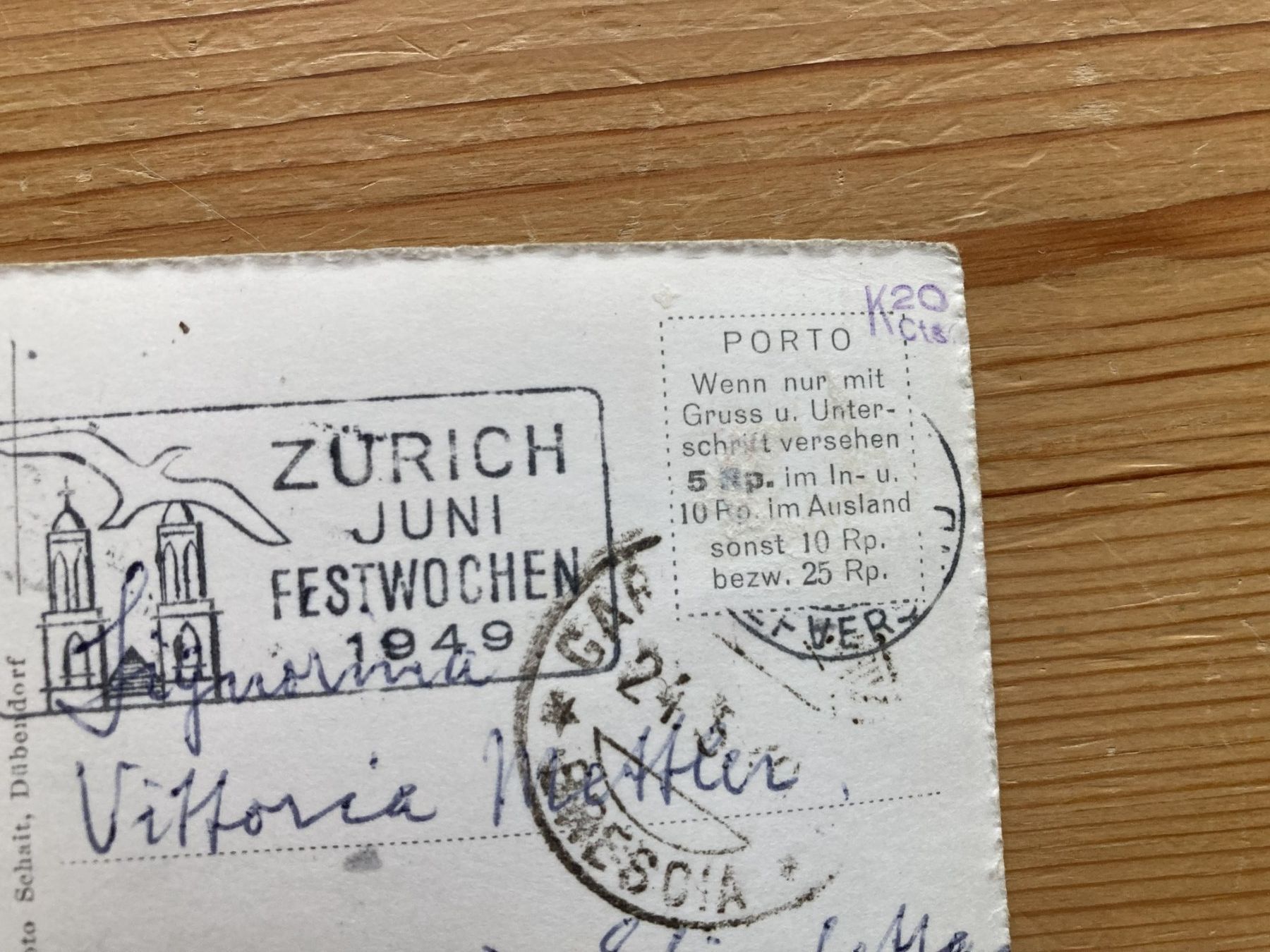 Cartoline postali: Zürich - AK 1949 – Usato da Oberuzwil venduto da Henri09 1