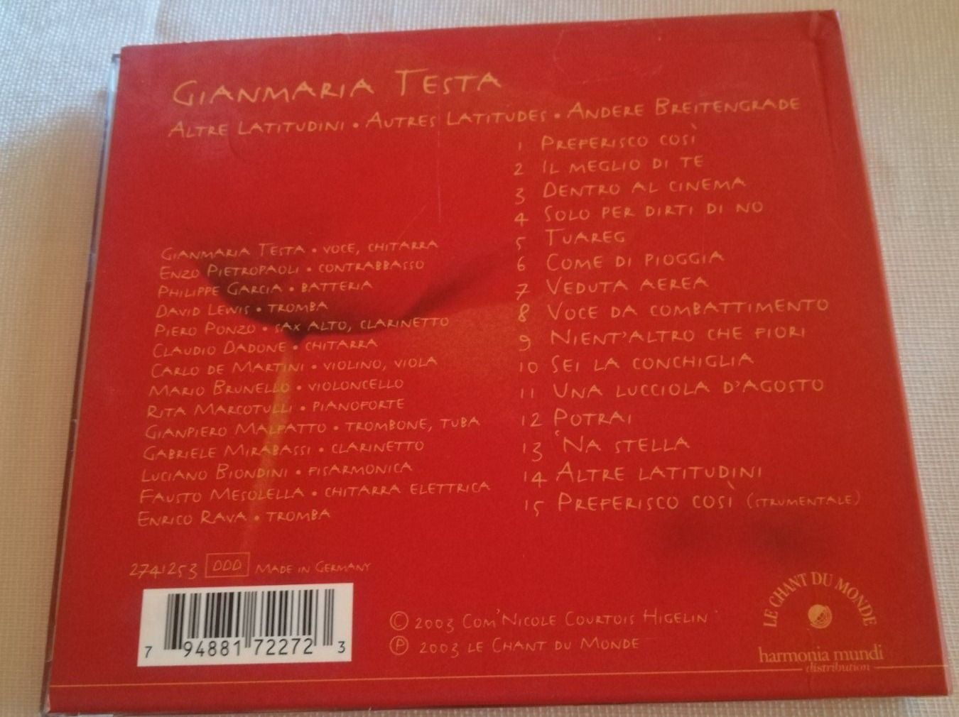 CD: GIANMARIA TESTA - ALTRE LATITUDINI – Usato da Bern venduto da Vinylsound.ch 1