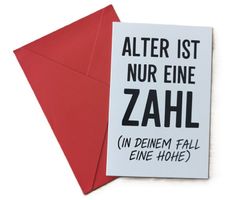 Geburtstagskarte ALTER IST NUR EINE ZAHL (neu/OVP)