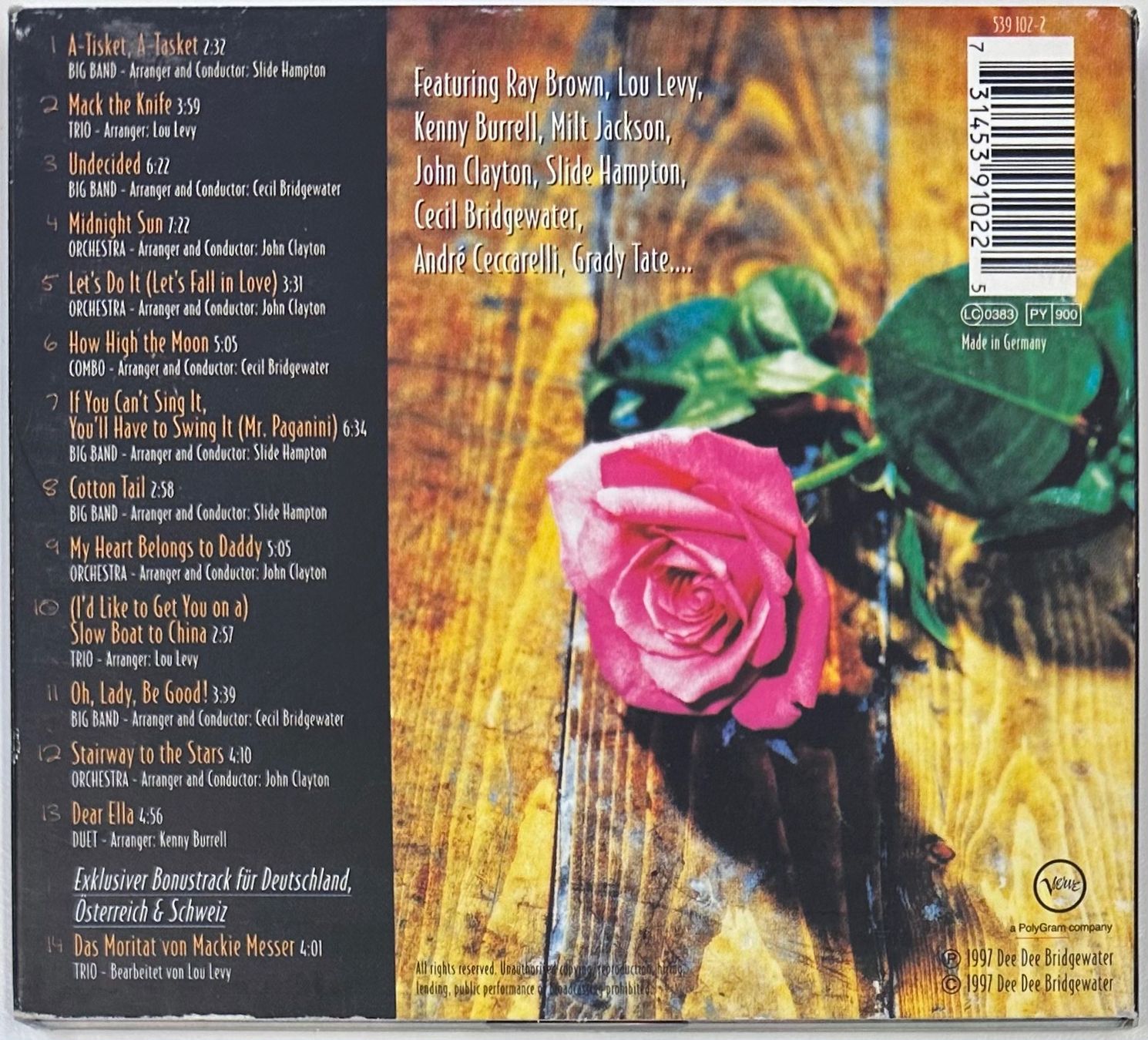 CD: Dee Dee Bridgewater – Dear Ella – Usato da Martigny venduto da jereq 1