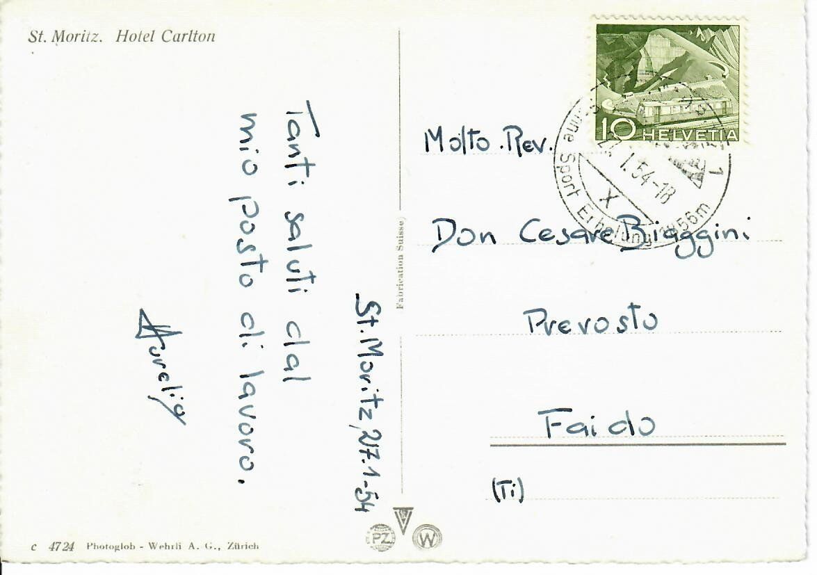 Cartoline postali: St. Moritz - Hotel Carlton – Usato da Hochdorf venduto da Ziegel-16 1