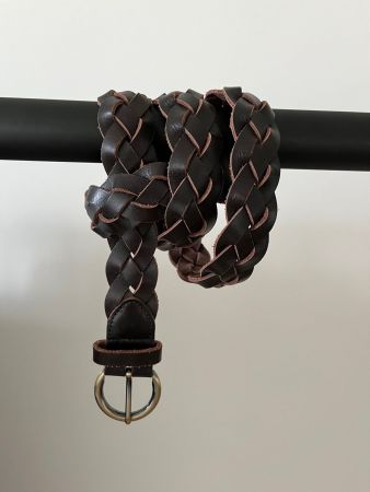 Tommy Hilfiger Ledergürtel geflochten Dunkelbraun 90cm