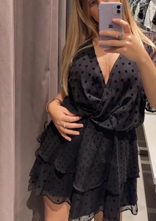 Abito estivo Zara nero a pois, taglia M - Come nuovo!
