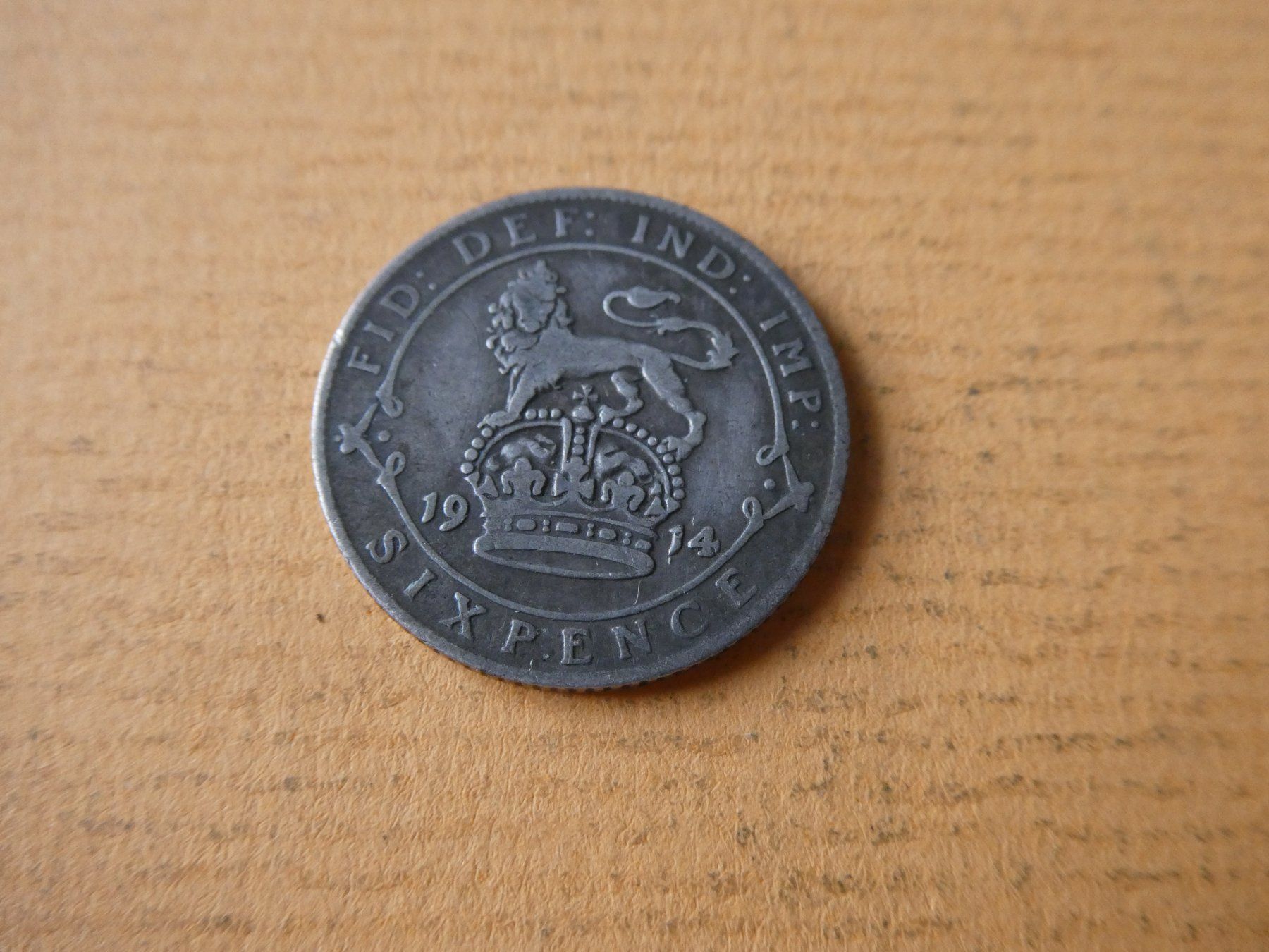 Alle Münzen: Grossbritannien 1914, 6 Pence   Silber – Gebraucht aus Hinterforst von Rohusri