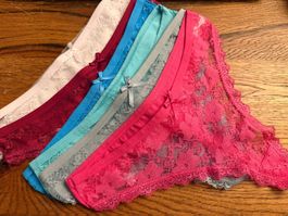 6x String-Tanga-Unterwäsche-Spitzen-Sexy- Grösse S