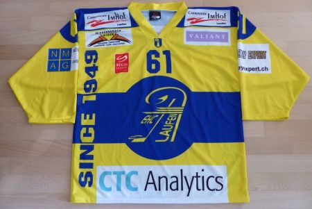ORIGINAL EHC LAUFEN #61 HABI MATCHWORN TRIKOT MAILLOT HOCKEY
