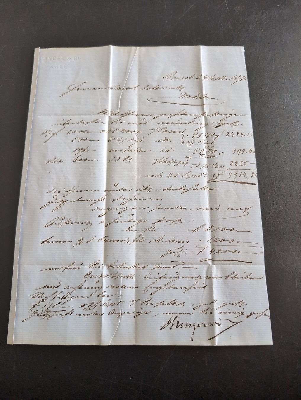 Timbri: Brief mit Stempel von 1858 – Usato da Härkingen venduto da Laaleeluu15 1