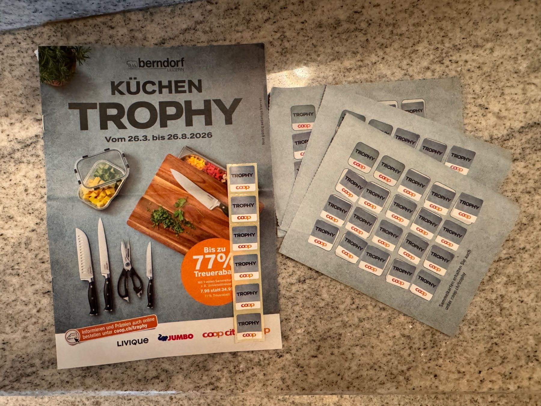 Coop Timbres & points: Coop Küchen Trophy - 3 volle Karten – D'occasion à Zollikon par Krenapf