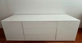 Pfister LIFE Sideboard weiss Hochglanz – grifflos, 180 cm