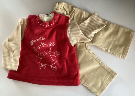 Baby Set Gr. 68 beige/rot
