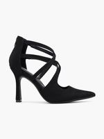 Black Strappy Heels, Elegant Design Pump 38EU Size