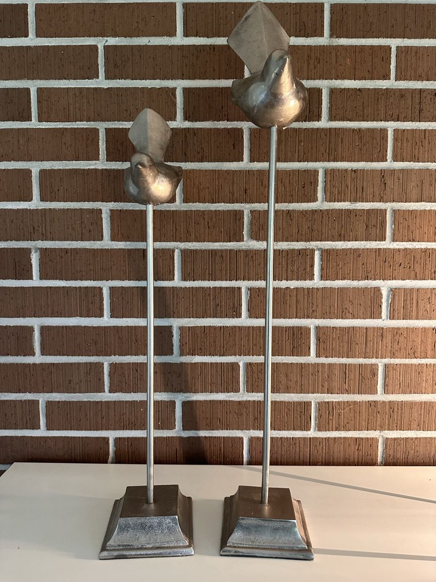 Tutte le decorazioni: 2 Vögel Deko Figuren Metall Silber – Usato da Richterswil venduto da Denhaltnoed 5
