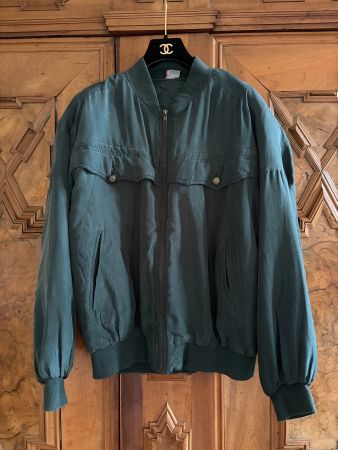 VINTAGE BOMBERJACKE MOUSIER BEYELER 100 % SEIDE  Größe L