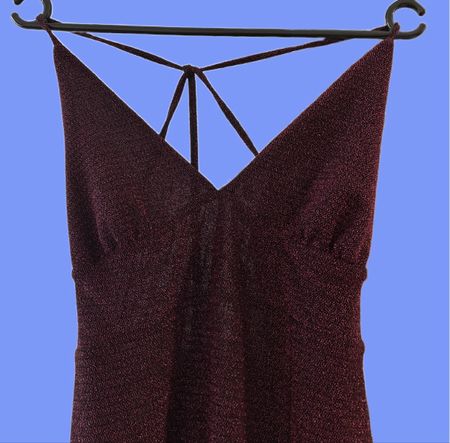 Y2K Burgundy Sparkle Dress